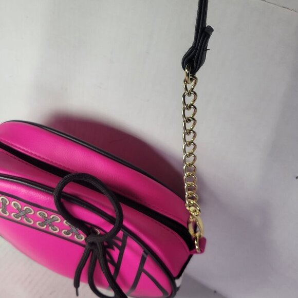 Luv Betsey by Betsey Johnson Fun Casual Pink Oval Football Crossbody Bag - Picture 11 of 13